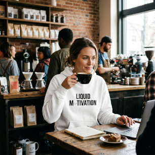 Camiseta Motivação Líquida Viciada Moderna em Cafeína