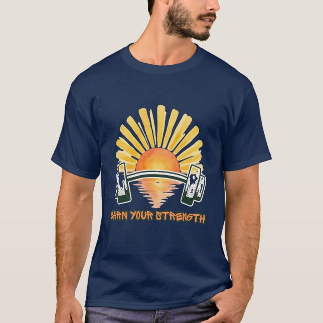 Camiseta Motivacional de Academia 'Ganhe Sua Força (Frente)
