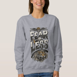 Camiseta Motivacional Gráfica do Tigre Destemido d
