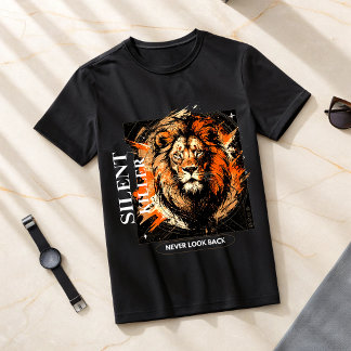 Camiseta Motivacional Leão Nunca Olha para Trás Al