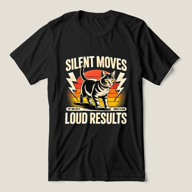 Camiseta Motivacional Negra para Amantes de Gatos (Design frontal)