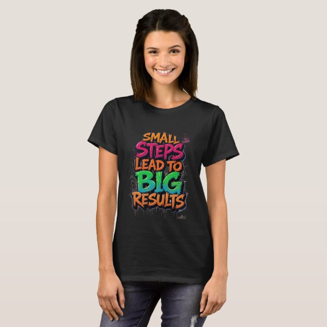 Camiseta Motivacional Pequenos Passos Levam a Gran (Frente Completa)