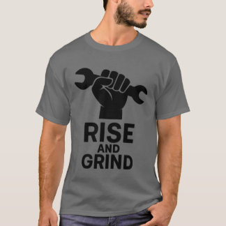 Camiseta Motivacional Rise e Grind para Homens