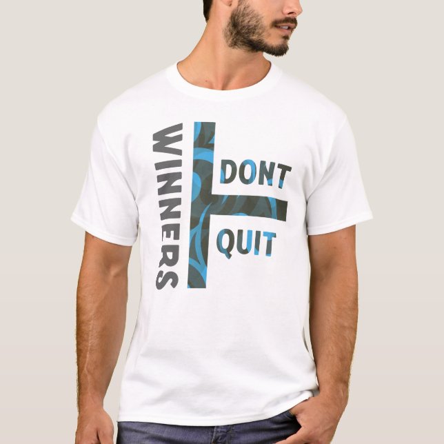 Camiseta Motivacional 'Vencedores Não Desistem' Ar (Frente)