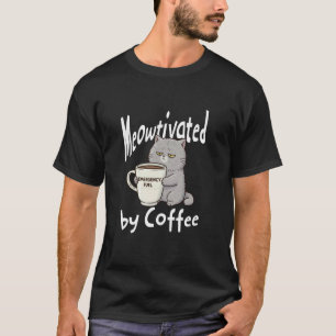 Camiseta Motivado pelo Café Gato Divertido