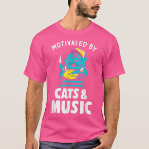 Camiseta Motivado por músicas e gatos