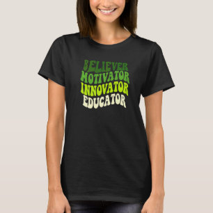 Camiseta Motivador Crente Inovador Educador Professor Retro