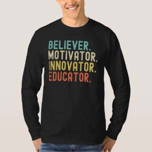 Camiseta Motivador de Crente Inovador Educador Chá Vintage