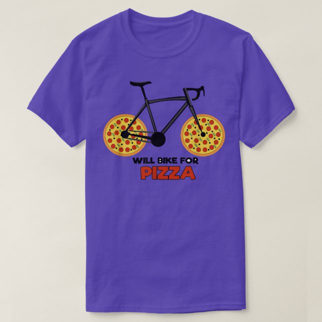 Camiseta Motivation Wheel Pizza Bicycle Biker Statement  (Frente do Design)