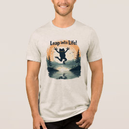 Camiseta Motivational Frog Leap Into Life Sunrise Nature Qu