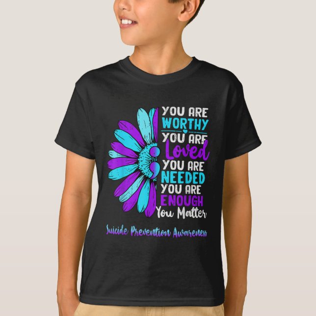 Camiseta Motivational Suicide Prevention Awareness Teal Pur (Frente)