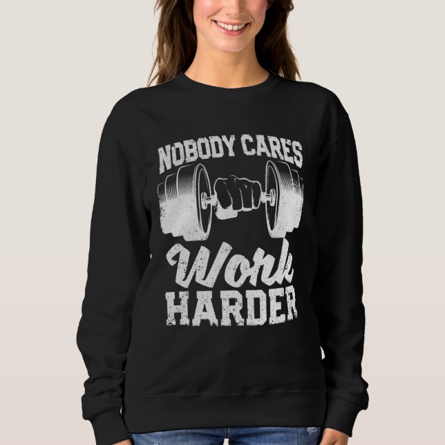 Camiseta Motivational Workout Gym Fitness Nobody Cares Work (Frente)