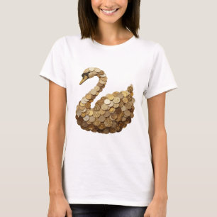 Camiseta Motivo Artístico Crisp Gold CISNE DOURADO