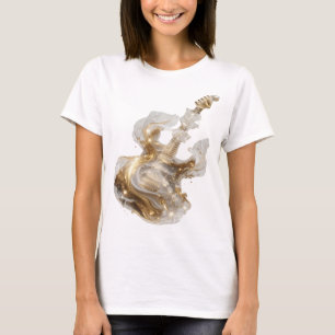 Camiseta Motivo Artístico de Arte Abstrata Dourado Ousado