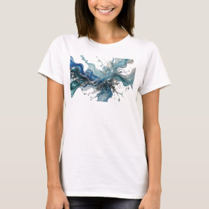 Camiseta Motivo Artístico de ARTE ABSTRATA Prata Ousada