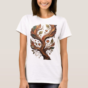 Camiseta Motivo Artístico de Arte Abstrata Prata Statement