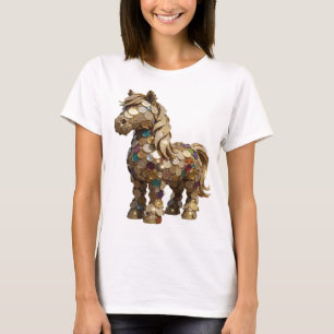 Camiseta Motivo Artístico de Arte Abstrata Prateada Diverti