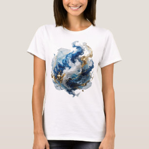 Camiseta Motivo Artístico de ARTE ABSTRATA Prateado Atraent