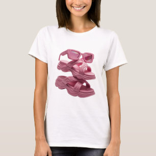 Camiseta Motivo Artístico de Arte Abstrato Rosa STATEMENT