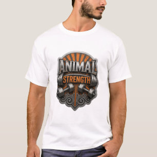 Camiseta Motivo Artístico Dinâmico Prata FORÇA ANIMAL