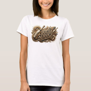 Camiseta Motivo Artístico do SERVIÇO DE GARRAFA Laranja Clá