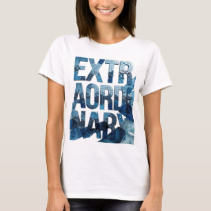 Camiseta Motivo Artístico EXTRAORDINÁRIO Azul Intenso