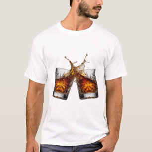 Camiseta Motivo Artístico Icônico Uísque Splash Prata