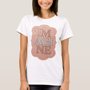 Camiseta Motivo Artístico IMAGINE Cinza Atraente