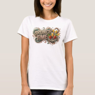Camiseta Motivo Artístico LARANJA CHIC HORA DO BRUNCH