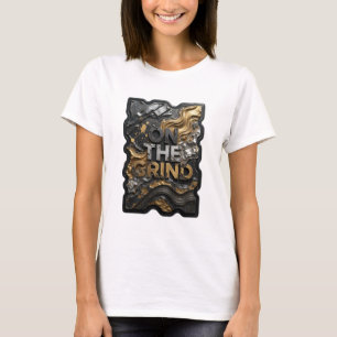 Camiseta Motivo Artístico ON THE GRIND em Prata Elegante
