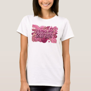 Camiseta Motivo Artístico Rosa Clássico VIVENDO MINHA MELHO