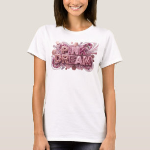 Camiseta Motivo Artístico Rosa Elegante SONHO ROSA