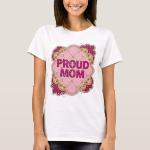 Camiseta Motivo Artístico Rosa MÃE ORGULHOSA