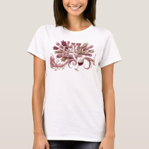 Camiseta Motivo Artístico Rosa Marcante VIVA RI BEBA VINHO