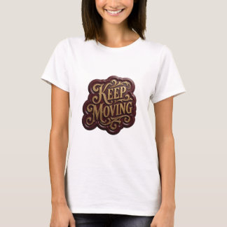 Camiseta Motivo Artístico Vibrante Ouro KEEP MOVING