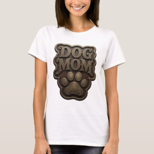 Camiseta Motivo Artístico Witty Gold MÃE DE CACHORRO