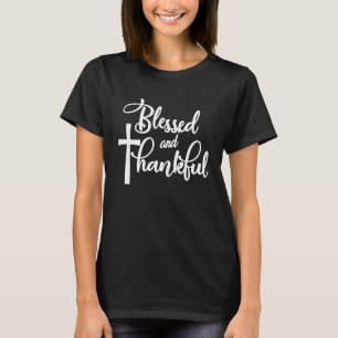 Camiseta Motivo Cristão Abençoado e Agradável de Homens e M