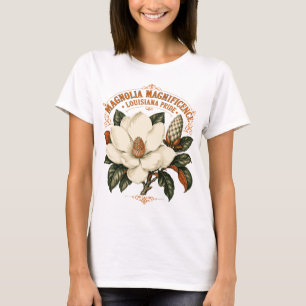 Camiseta Motivo de Árvore de Magnólia Florida de LA
