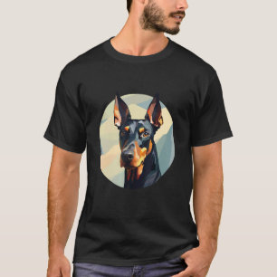 Camiseta Motivo de Cachorro da Raça Dobermann Fofos