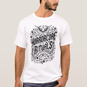 Camiseta Motivo de Cruz Gótica de Caveira