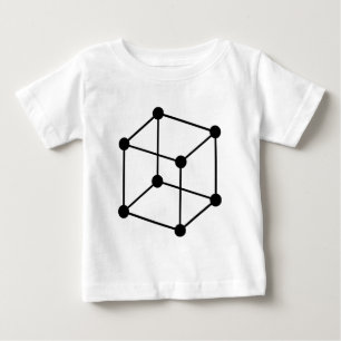 Camiseta Motivo de Cubo Isométrico - Preto