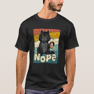 Camiseta Motivo de gato café divertido retrô vintage ditado