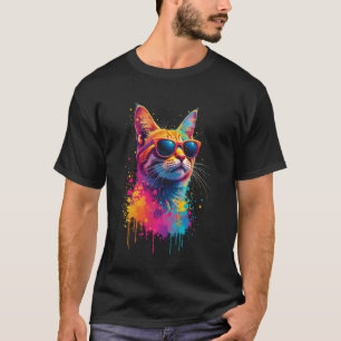 Camiseta Motivo de gato colorido