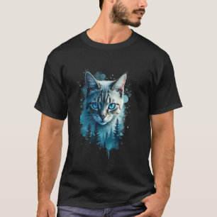 Camiseta motivo de gato em obra de arte