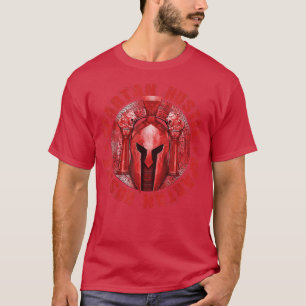 Camiseta Motivo de Gladiador Esparto de Esparto Vermelho de