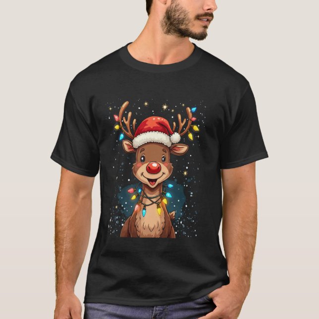Camiseta Motivo de Natal de rena (Frente)