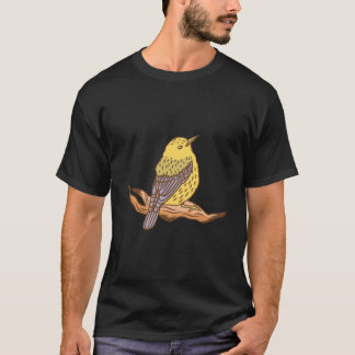 Camiseta Motivo de Pássaro Amarelo para Crianças
