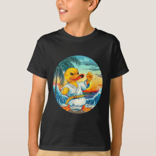 Camiseta Motivo de Pato de Borracha de Caratê Taekwondo Jiu