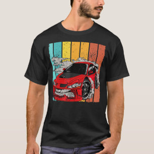 Camiseta Motivo De Rotação Da Retaguarda Da Vintage