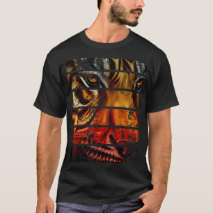 Camiseta Motivo de Tigre Gato Selvagem Cabeça de Tigre Lega